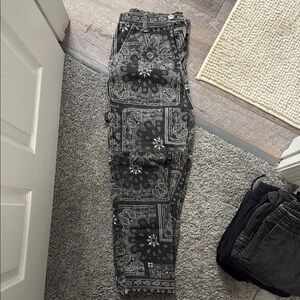 Black Paisley Women Jeans